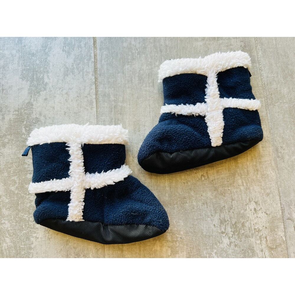 N'Ice Caps Baby Toddler Boys Soft Sherpa Lined Micro Fleece Winter Booties 6-12m